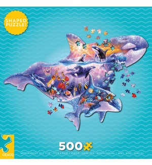 500PC PUZZLE SHAPES ORCA SOLID (6) BL